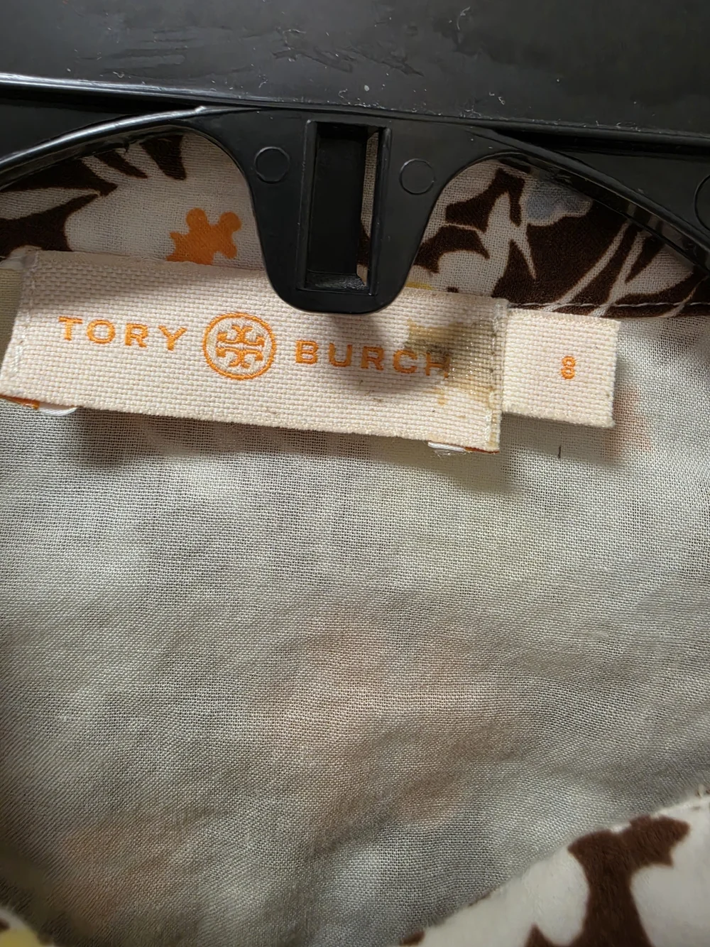 Tory Burch Brown Floral Long-Sleeve Button-Down Shirt